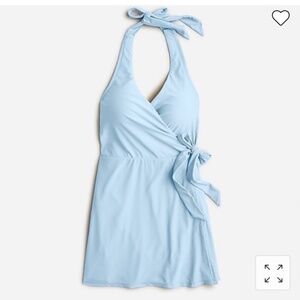 J. Crew Women's Halter Wrap Swim Dress in Blue Mist Sz 8